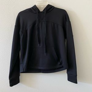 Women’s Black Cropped Pullover Hoodie